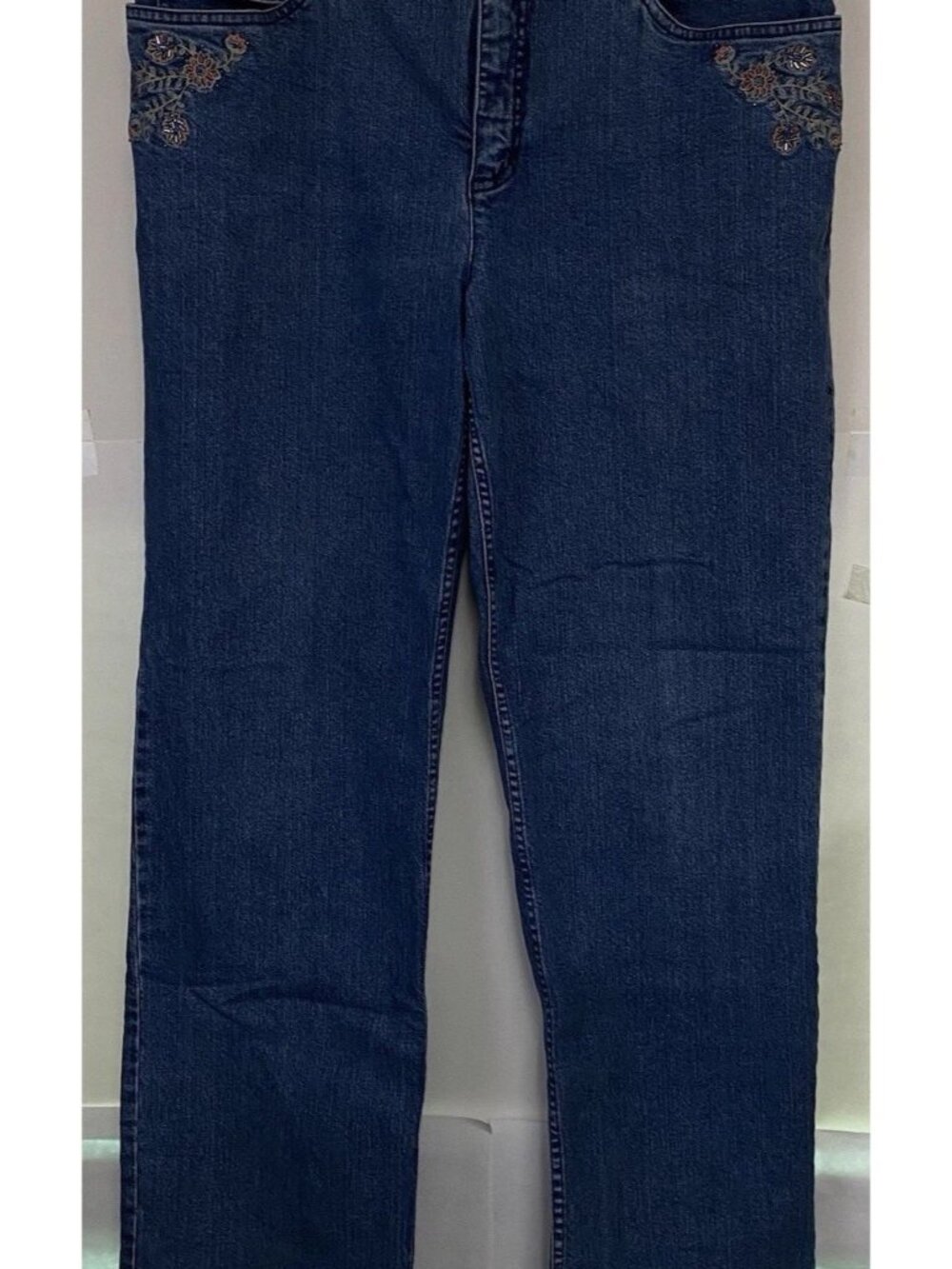 Pendleton Jeans Women's Size 18 Blue Floral Embroidered Bootcut